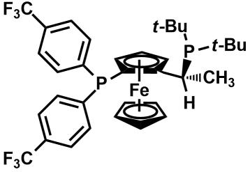 (R)-(-)-1-[(S)-2-Di-tert-butylphosphino)ferrocenyl]ethyldi-(4-trifluoromethylphenyl)phosphine[246231-79-8]