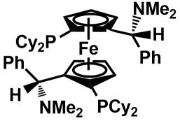 (S,S)-(+)-2,2-Bis[(R)-(N,N-dimethylamino)(phenyl)methyl]-1,1-bis(dicyclohexylphosphino) ferrocene[494227-35-9]