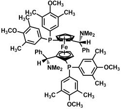 (S,S)-(-)-2,2-Bis[(R)-(N,N-dimethylamino)(phenyl) methyl]-1,1-bis[di(3,5-dimethyl-4-methoxyphenyl)phosphino] ferrocene[494227-37-1]